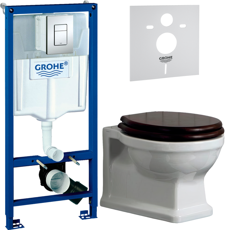 Комплект Унитаз подвесной Simas Arcade + Крышка AR 004 петли хром + Инсталляция Grohe Rapid SL 38772001 3 в 1 с кнопкой смыва + Звукоизоляция