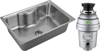 Комплект Мойка Zorg R ZR 6545 нержавеющая сталь + Измельчитель Inox D