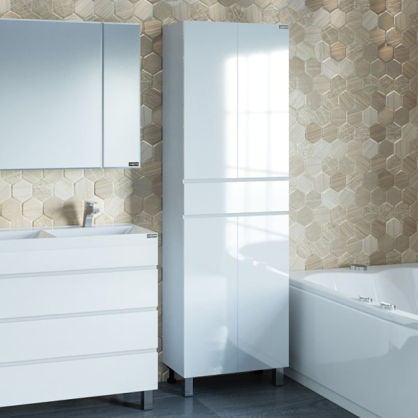 Шкаф пенал для ванной СаНта Марс 60 напольный