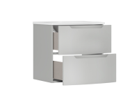 Тумба с раковиной Belux Ганновер 60 подвесная, silver, 2 ящика