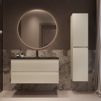 Тумба с раковиной Vincea Welle 100 m.beige soft-touch, раковина VCB-4H100A антрацит