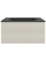 Тумба с раковиной Vincea Welle 100 m.beige soft-touch, раковина VCB-4H100A антрацит