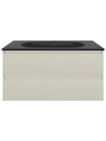 Тумба с раковиной Vincea Welle 100 m.beige soft-touch, раковина VCB-4H100A антрацит