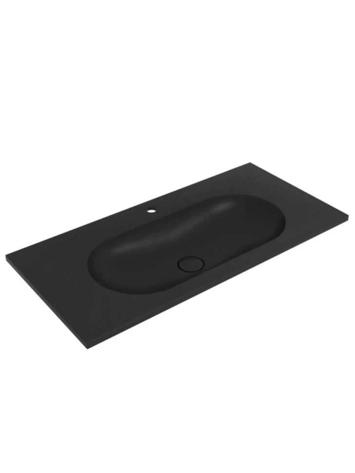 Тумба с раковиной Vincea Welle 100 m.beige soft-touch, раковина VCB-4H100A антрацит
