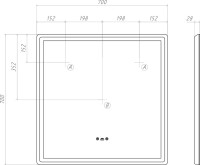 Зеркало Vigo Geometry Step 70 с подсветкой и антизапотевателем