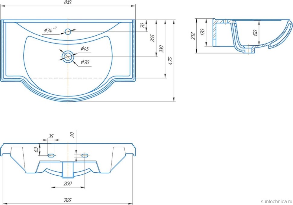 Тумба с раковиной Corozo Классика 80
