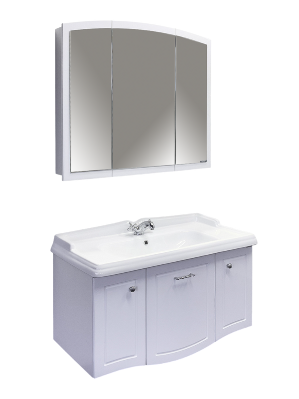 Мебель для ванной комнаты Comforty Палини 100 подвесная, белый глянец