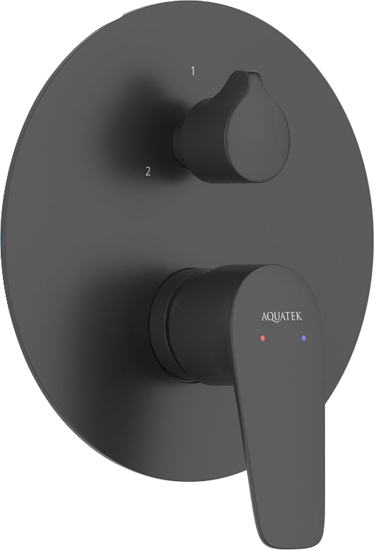 Встраиваемый смеситель для душа и ванны AQUATEK Бетта AQ1147MB С ВНУТРЕННЕЙ ЧАСТЬЮ, матовый черный