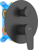 Встраиваемый смеситель для душа и ванны AQUATEK Бетта AQ1147MB С ВНУТРЕННЕЙ ЧАСТЬЮ, матовый черный