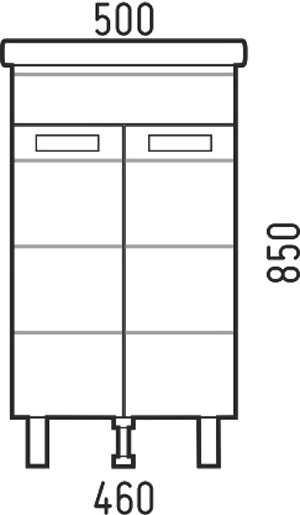 Тумба под раковину без столешницы Corozo Денвер 50, напольная