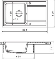 Комплект Мойка Florentina Липси 860 антрацит + Измельчитель Bone Crusher BC 810-SL Slim Line