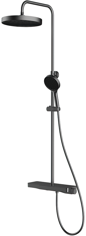 Душевая стойка Vincea Inspire VSFS-3I12TGM с термостатом, вороненая сталь