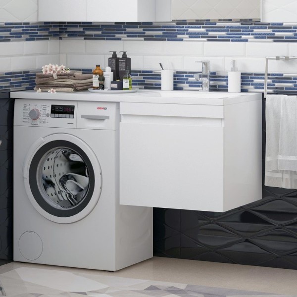 Тумба с раковиной Corozo Альтаир 120, подвесная, под стиральную машину R