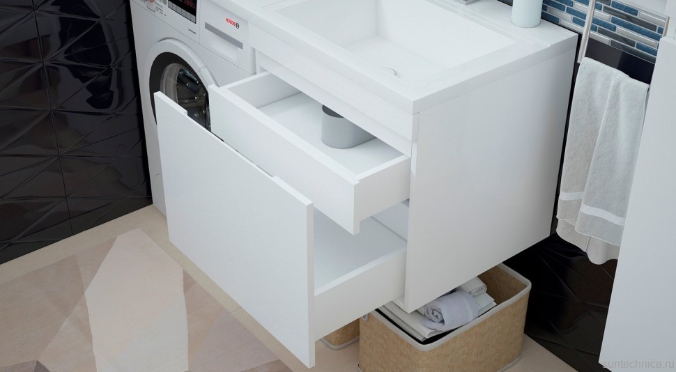 Тумба с раковиной Corozo Альтаир 120, подвесная, под стиральную машину R