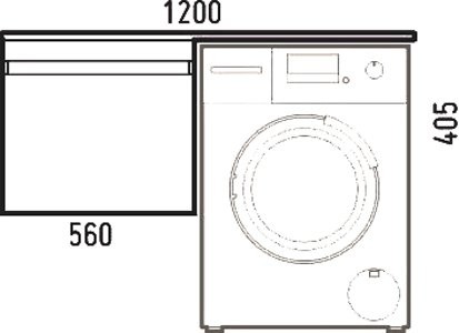 Тумба с раковиной Corozo Альтаир 120, подвесная, под стиральную машину R