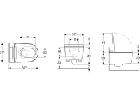 Комплект Умный унитаз Geberit AquaClean Sela 146.224.11.1 альпийский белый + Крепления Duofix 111.815.00.1 к стене + Звукоизоляция + Инсталляция UP 320 111.300.00.5 + Кнопка Sigma 01 115.770.21.5 хром