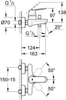 Душевой комплект Смеситель Grohe Eurosmart Cosmopolitan 32831000 + Гарнитур Tempesta New 27644001