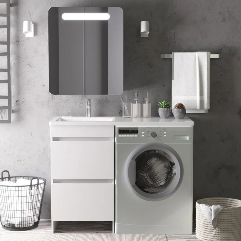Мебель для ванной комнаты Orange Sistema 110 L с ящиками, под стиральную машину