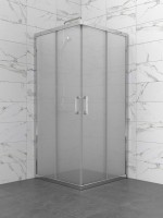 Душевой уголок Triton Фикс 80x80 см, без поддона, профиль хром, стекло вельвет