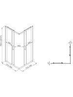 Душевой уголок Triton Фикс 80x80 см, без поддона, профиль хром, стекло вельвет