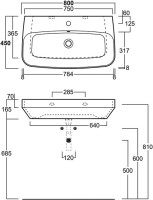 Раковина Simas Baden Baden BB12bi*1 80x45 см