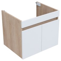 Тумба под раковину без столешницы Aquanet Оптима 60 подвесная, дуб светлый, белый сатин