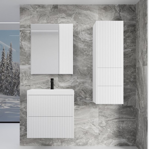 Мебель для ванной комнаты Style Line Стокгольм 70 подвесная, белый рифленый софт