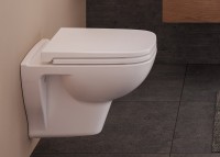 Комплект Унитаз подвесной VitrA Berg 5507B003-6280 с микролифтом + Инсталляция TECE Now 9400412 4 в 1 с кнопкой смыва