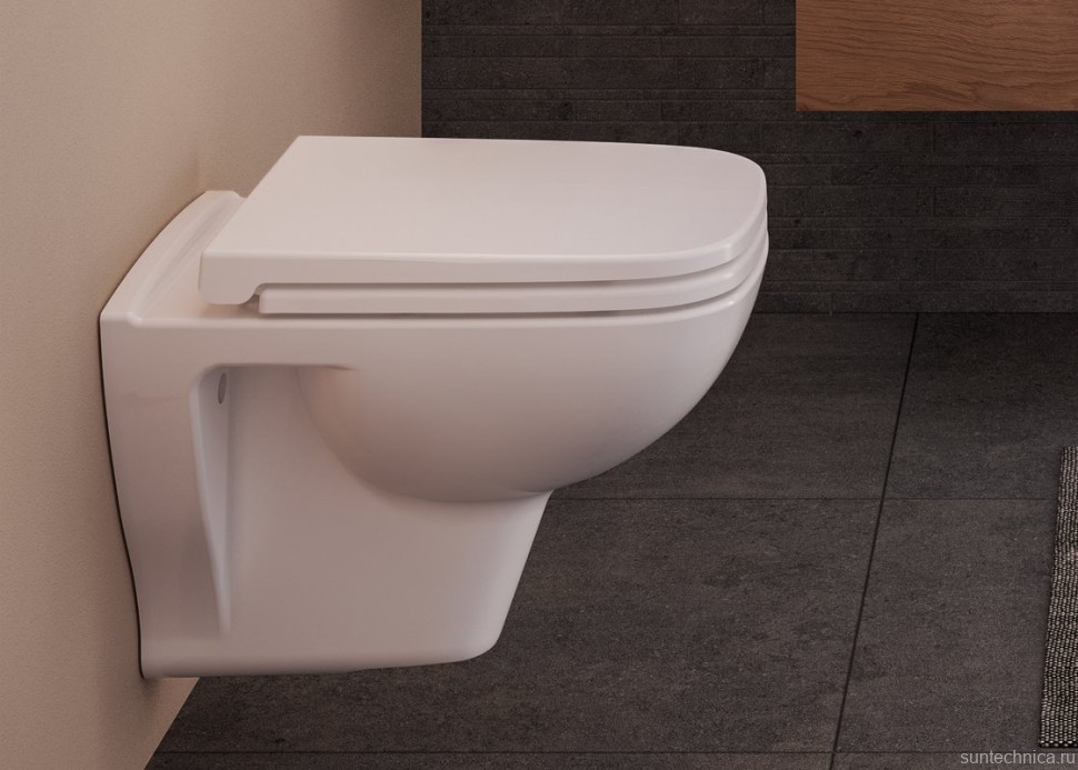 Комплект Унитаз подвесной VitrA Berg 5507B003-6280 с микролифтом + Инсталляция TECE Now 9400412 4 в 1 с кнопкой смыва