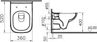 Комплект Унитаз подвесной VitrA Berg 5507B003-6280 с микролифтом + Инсталляция TECE Now 9400412 4 в 1 с кнопкой смыва