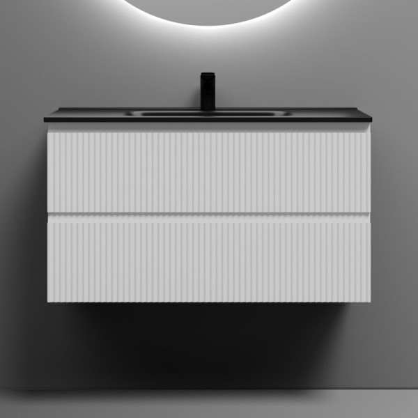 Тумба с раковиной Sancos Snob R 90 bianco, раковина CN7002MB