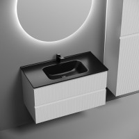 Тумба с раковиной Sancos Snob R 90 bianco, раковина CN7002MB