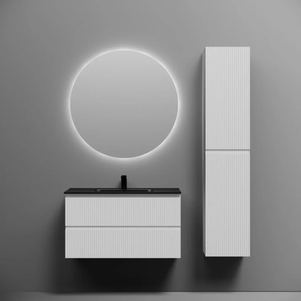 Тумба с раковиной Sancos Snob R 90 bianco, раковина CN7002MB