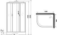 Душевая кабина Niagara Classic NG-3512-14RF 120х80 см, с гидромассажем и пультом управления