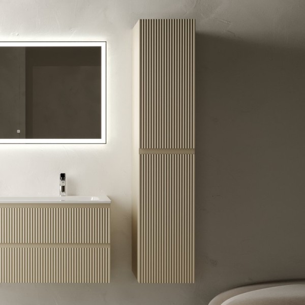 Шкаф пенал для ванной Sancos Snob R 35 см, универсальный, beige soft