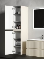 Шкаф пенал для ванной Sancos Snob R 35 см, универсальный, beige soft