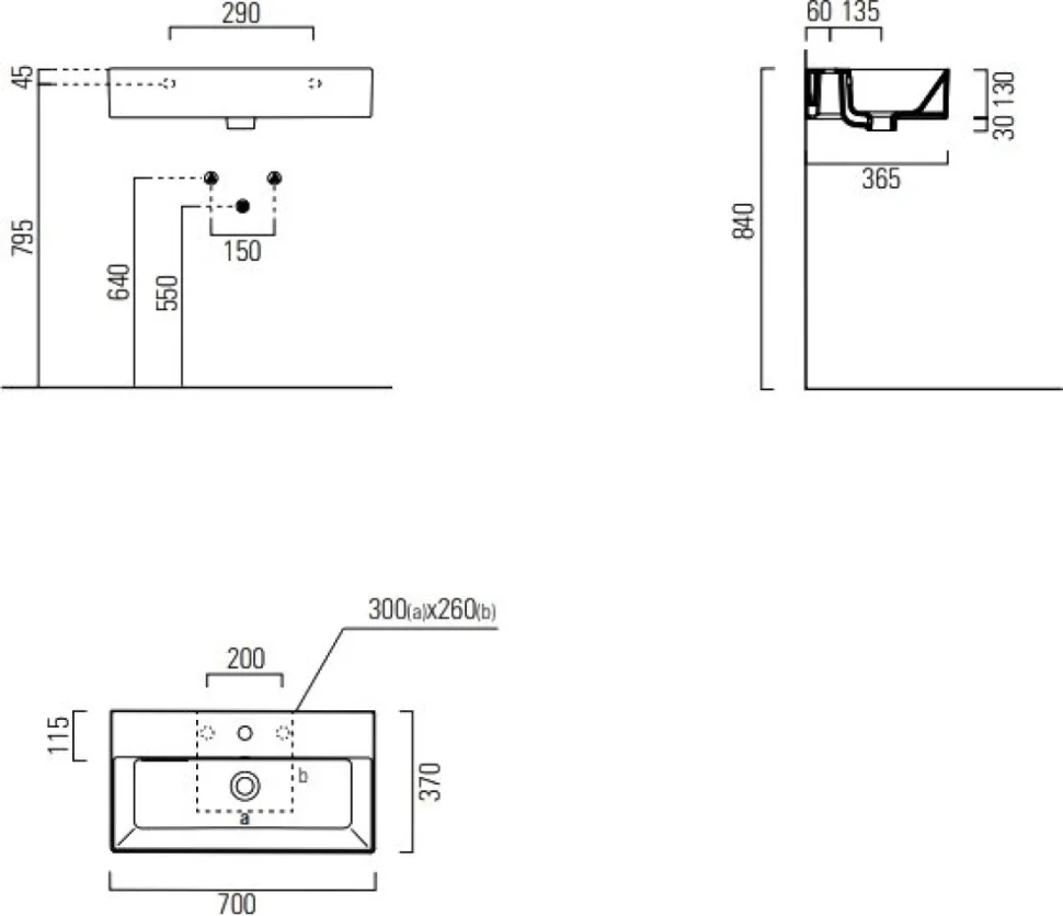 Накладная раковина GSI Kube X 9455111 70 см