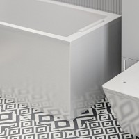 Акриловая ванна Marka One Aelita 180x80 см, пристенная, белая, с каркасом