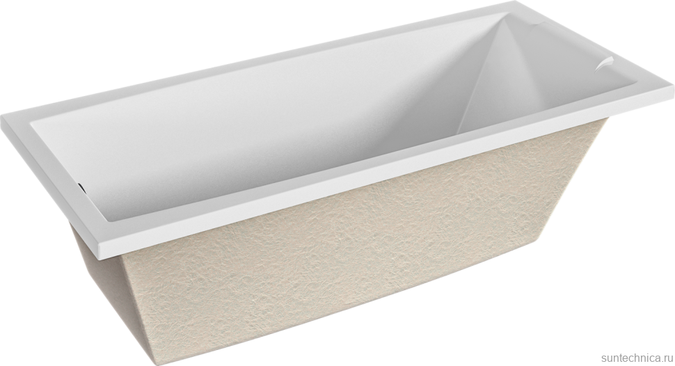 Акриловая ванна Marka One Aelita 180x80 см, пристенная, белая, с каркасом