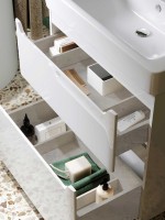 Тумба с раковиной Alavann Lana 80 напольная, 2 ящика, белая