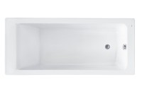 Акриловая ванна Roca Easy 170x80 см, пристенная, белая, с каркасом, со сливом-переливом