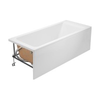 Акриловая ванна Roca Easy 170x80 см, пристенная, белая, с каркасом, со сливом-переливом