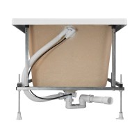 Акриловая ванна Roca Easy 170x80 см, пристенная, белая, с каркасом, со сливом-переливом