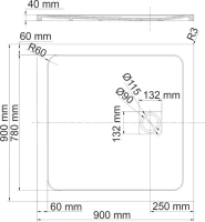 Поддон для душа Wasserkraft Neime 19T03 90x90 Поддон для душа Wasserkraft Neime 19T03 90x90