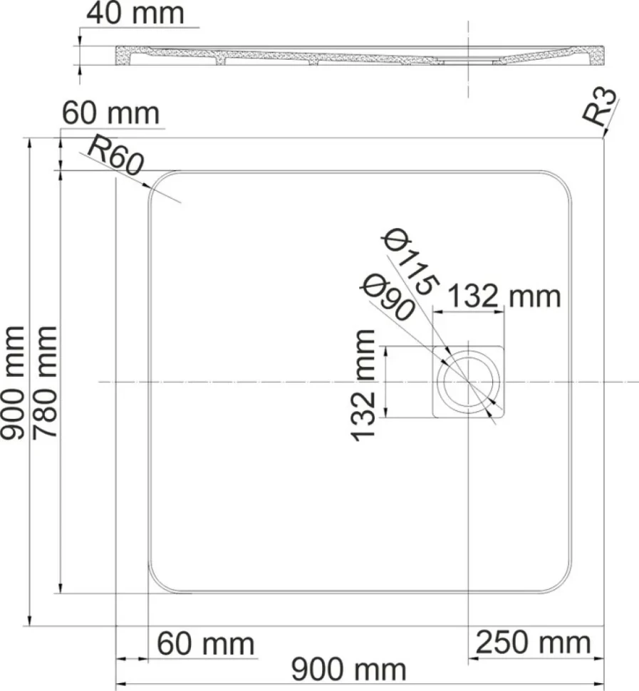 Поддон для душа Wasserkraft Neime 19T03 90x90