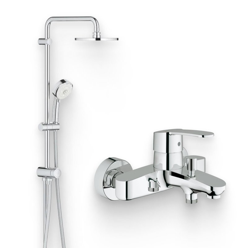 Душевой комплект Смеситель Grohe Eurostyle Cosmopolitan 33591002 + Стойка New Tempesta Cosmopolitan 27394002