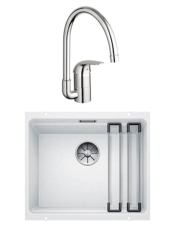 Комплект Мойка Blanco Etagon 500-U 522231 белая + Смеситель Grohe Euroeco