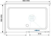 Душевой уголок RGW Stilvoll SV-42G 100x90, профиль золото, стекло прозрачное