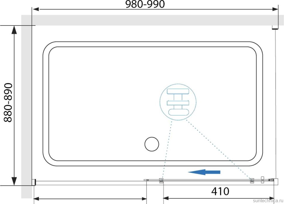 Душевой уголок RGW Stilvoll SV-42G 100x90, профиль золото, стекло прозрачное