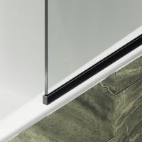 Шторка на ванну Maybahglass MGV-144-6у 64x140, профиль черный, стекло прозрачное